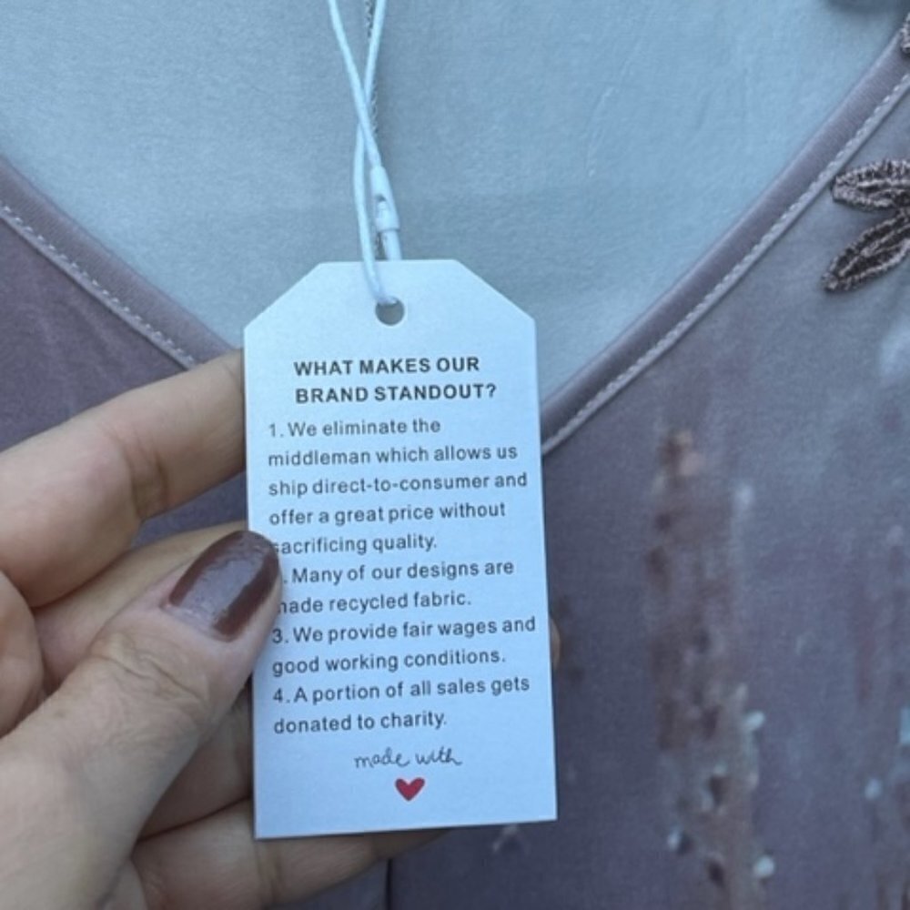 Made with Love Mauve Maxi Floral Embroidery Cold Shoulder Sleeve Dress Small MWT - Picture 13 of 13